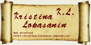 Kristina Lopašanin vizit kartica